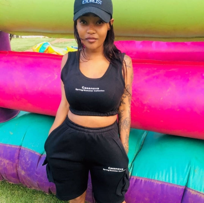Casanova Apparel. Boobs Top & Cargo shorts.