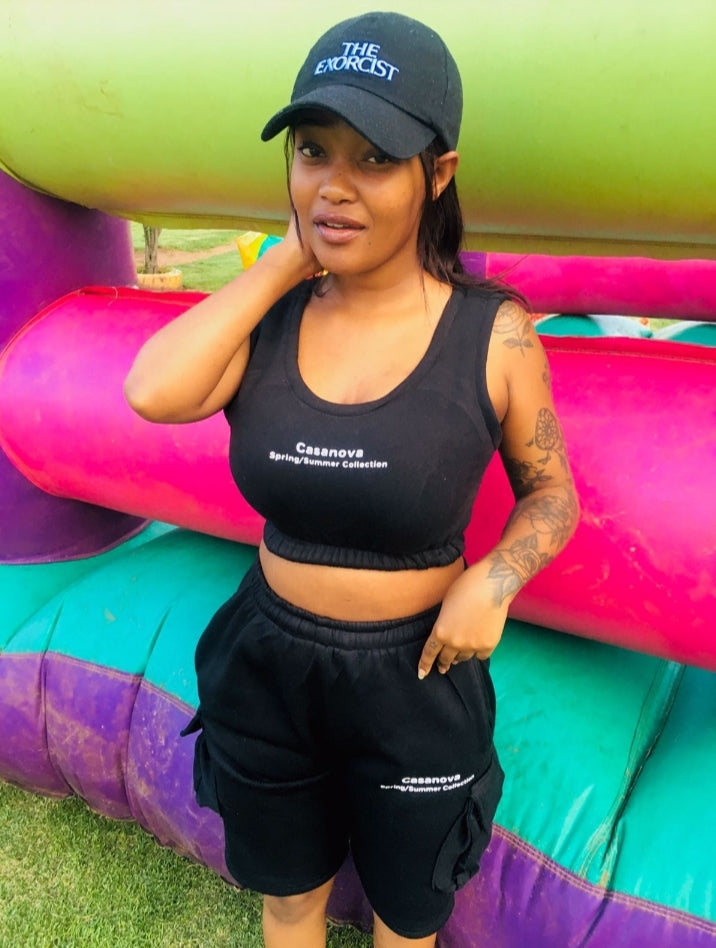 Casanova Apparel. Boobs Top & Cargo shorts.